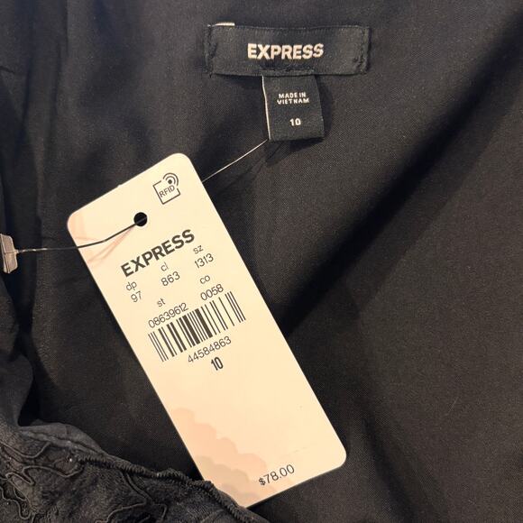 Express Cropped Corset Top Size 10 Black Lace Bustier $78 NEW Fairy Goth Witchy - Picture 6 of 8